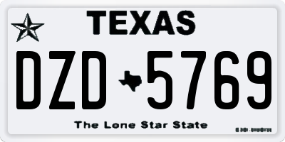 TX license plate DZD5769