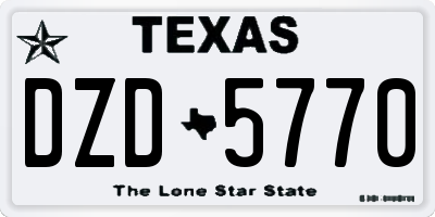 TX license plate DZD5770
