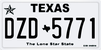 TX license plate DZD5771