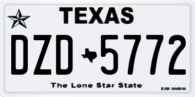 TX license plate DZD5772