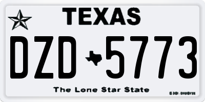 TX license plate DZD5773