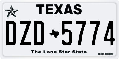 TX license plate DZD5774