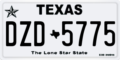 TX license plate DZD5775