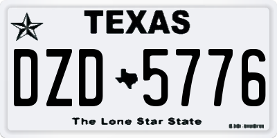 TX license plate DZD5776