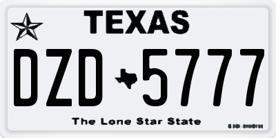 TX license plate DZD5777