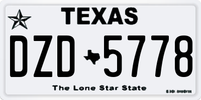 TX license plate DZD5778