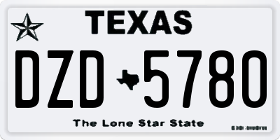 TX license plate DZD5780