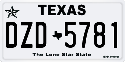 TX license plate DZD5781