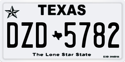 TX license plate DZD5782