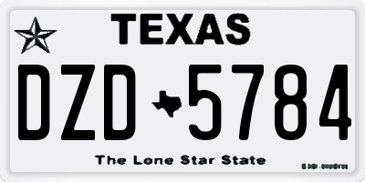 TX license plate DZD5784