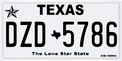 TX license plate DZD5786