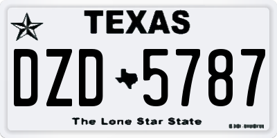 TX license plate DZD5787