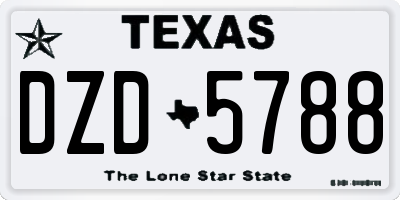 TX license plate DZD5788