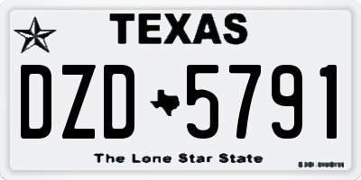 TX license plate DZD5791