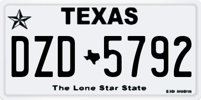 TX license plate DZD5792
