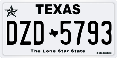 TX license plate DZD5793