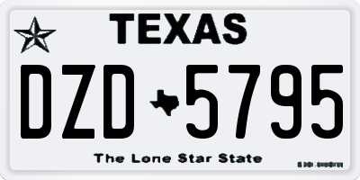 TX license plate DZD5795