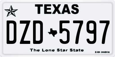 TX license plate DZD5797