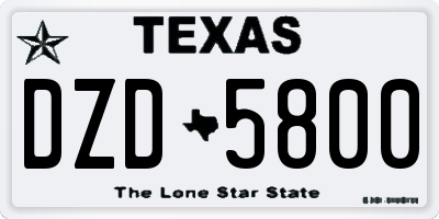 TX license plate DZD5800