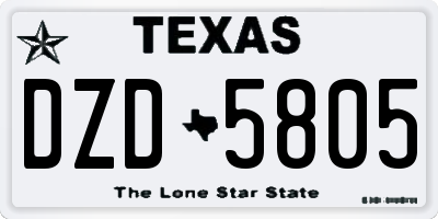 TX license plate DZD5805