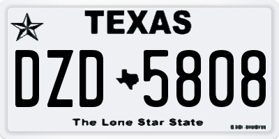 TX license plate DZD5808