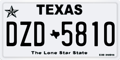 TX license plate DZD5810
