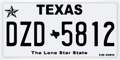 TX license plate DZD5812