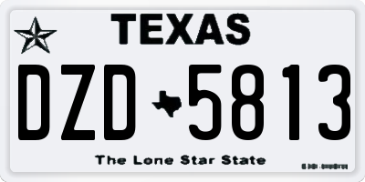 TX license plate DZD5813