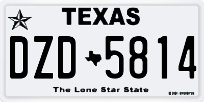 TX license plate DZD5814