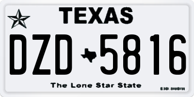 TX license plate DZD5816