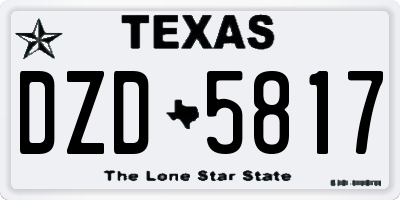 TX license plate DZD5817