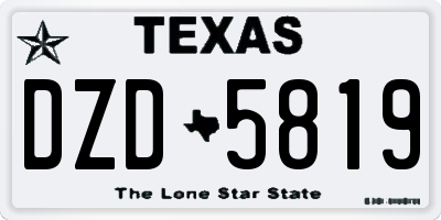 TX license plate DZD5819