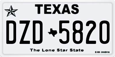 TX license plate DZD5820