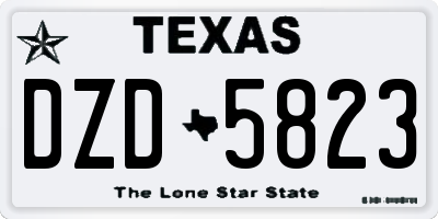 TX license plate DZD5823