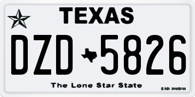 TX license plate DZD5826