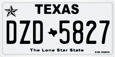 TX license plate DZD5827