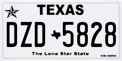 TX license plate DZD5828