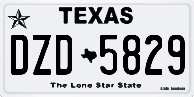 TX license plate DZD5829