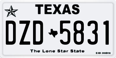 TX license plate DZD5831