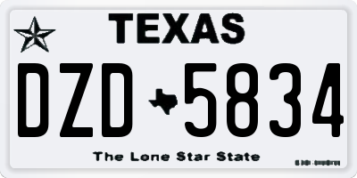 TX license plate DZD5834