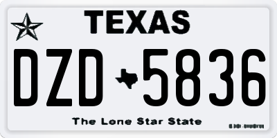 TX license plate DZD5836
