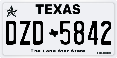 TX license plate DZD5842