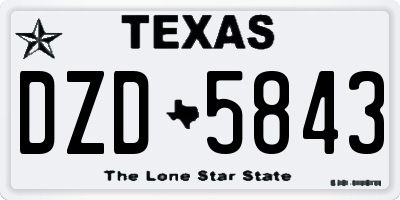 TX license plate DZD5843