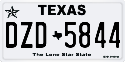 TX license plate DZD5844
