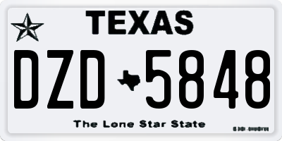 TX license plate DZD5848