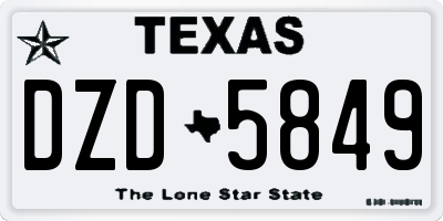TX license plate DZD5849