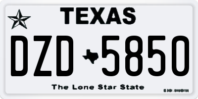 TX license plate DZD5850