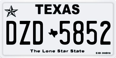 TX license plate DZD5852