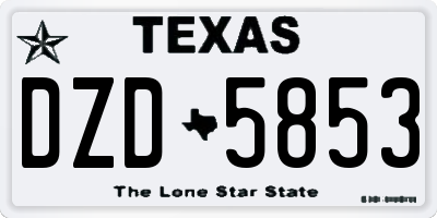 TX license plate DZD5853