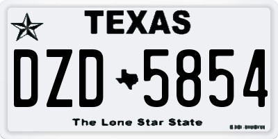 TX license plate DZD5854